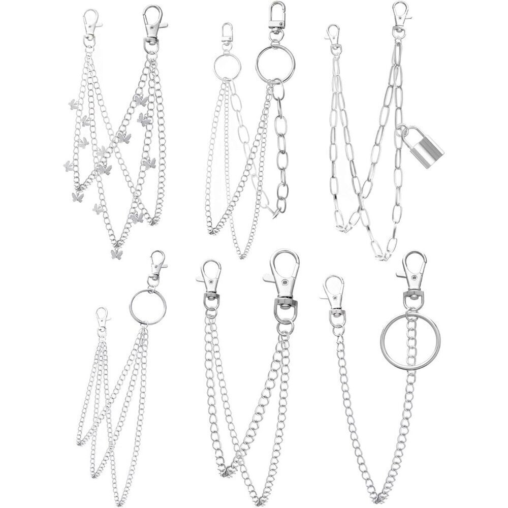 Pants Chain Non-precious Metal Alloy 6 Styles Multipack for Men Women Fashion